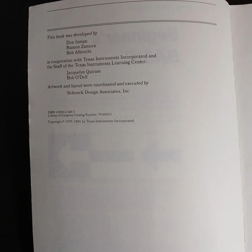 TI-99/4A TI99 HOME COMPUTER Console BEGINNER'S BASIC MANUAL Book